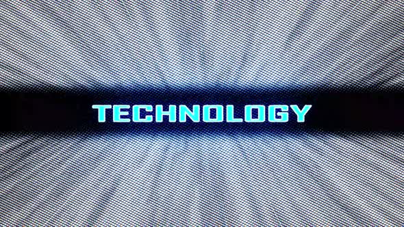 Technology Neon Shining Text with Dots