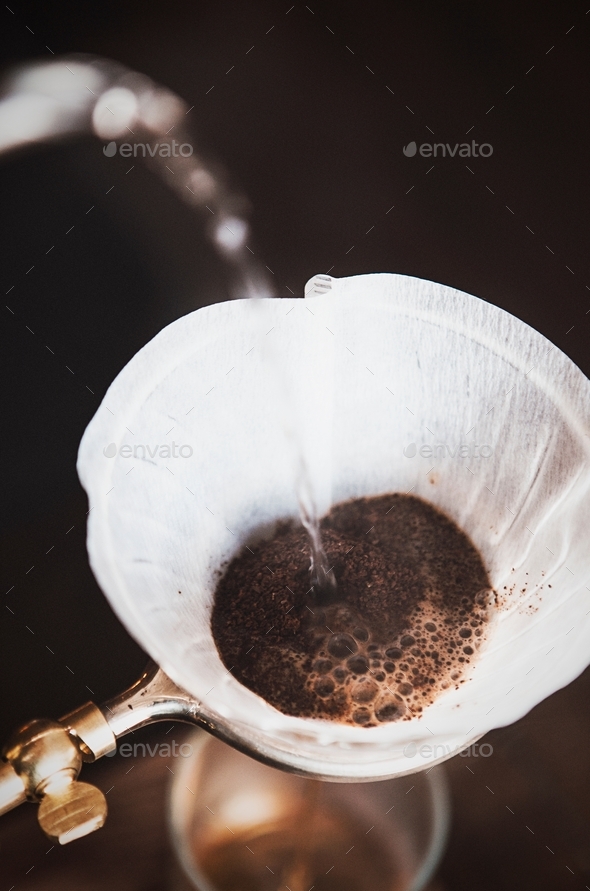 Making pour over coffee. - Stock Photo - Images