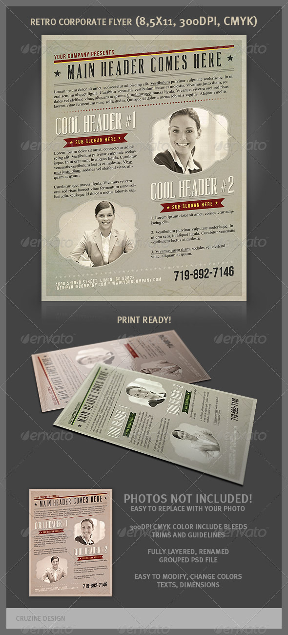 Retro Corporate Flyer - Corporate Flyers