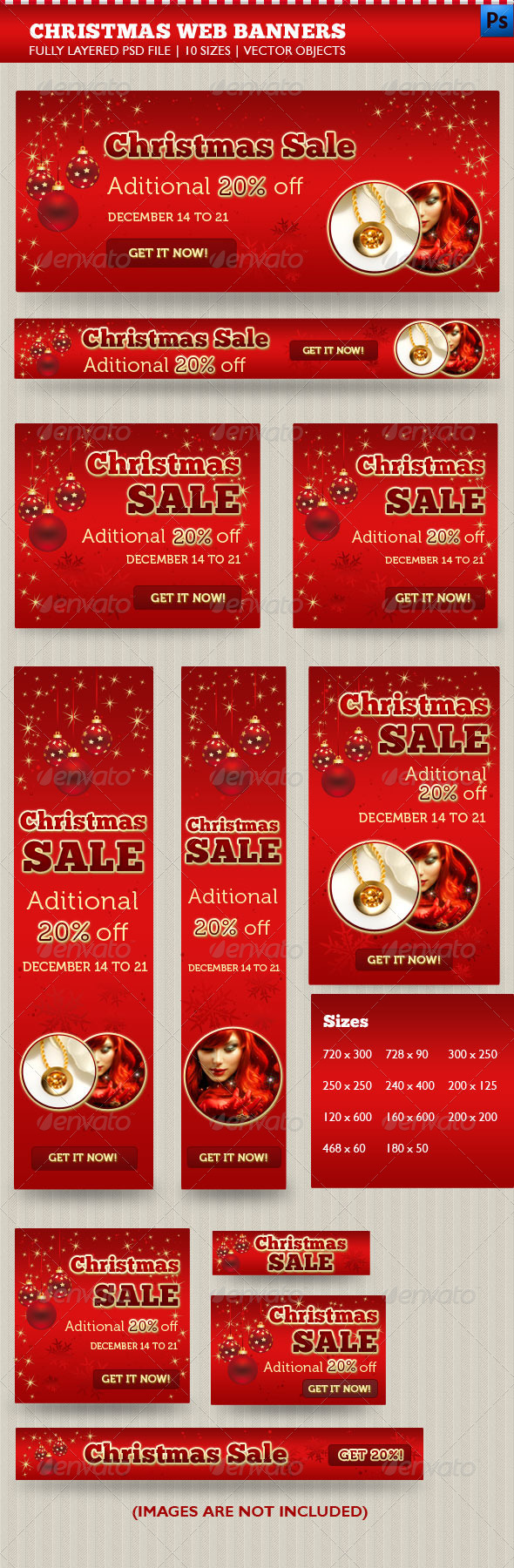 Christmas Web Banners - Banners & Ads Web Elements