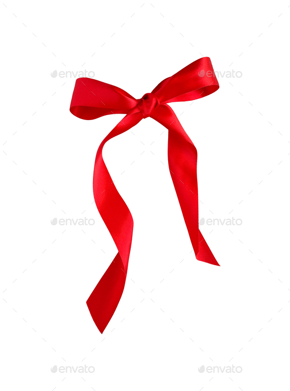 Thin Red Bow With Horizontal Ribbon Stock Photo - Download Image Now - Thin,  Tied Bow, Ribbon - Sewing Item - iStock