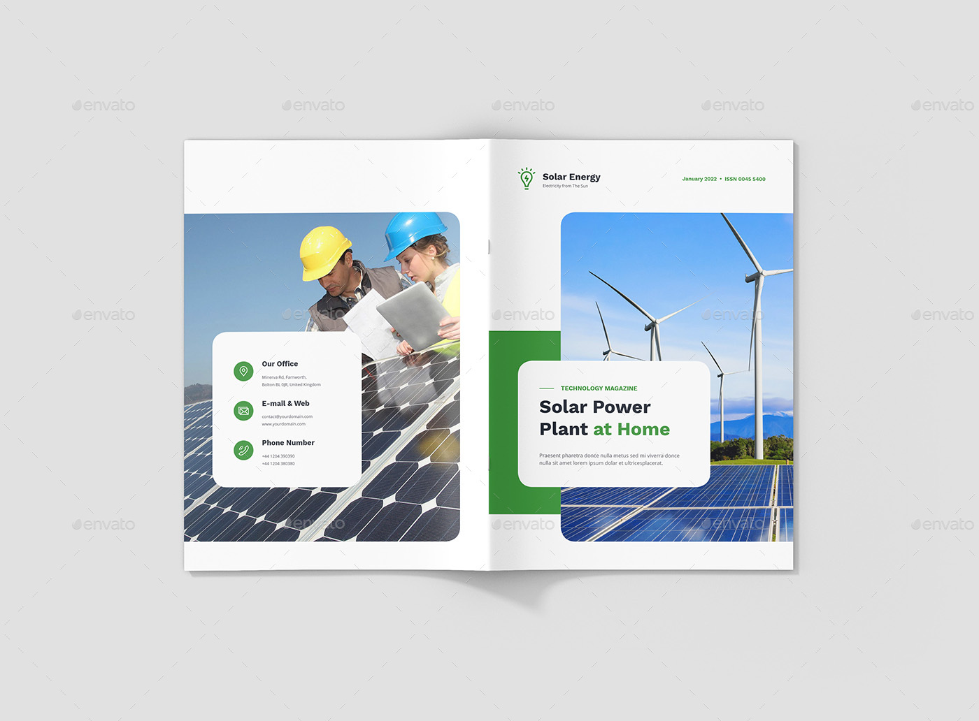 Solar Energy Magazine Template, Print Templates 