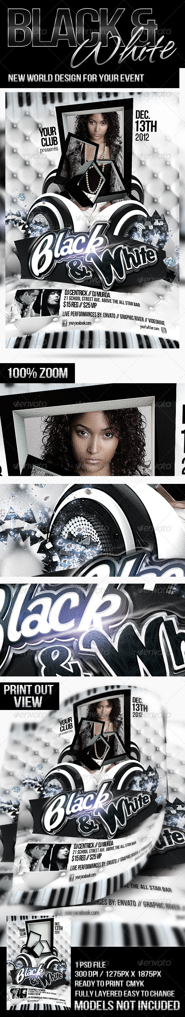 Black & White Celebration - Events Flyers