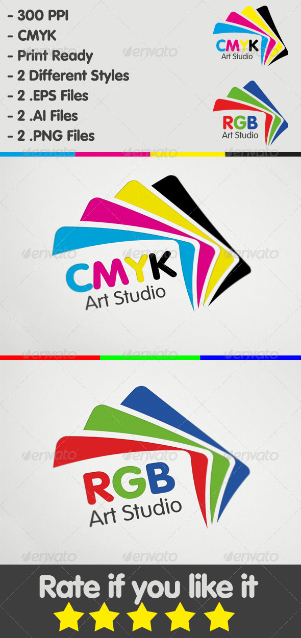 CMYK & RGB Art Studio Logo - Abstract Logo Templates