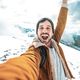 Handsome man taking selfie on winter snow mountain  - PhotoDune Item for Sale