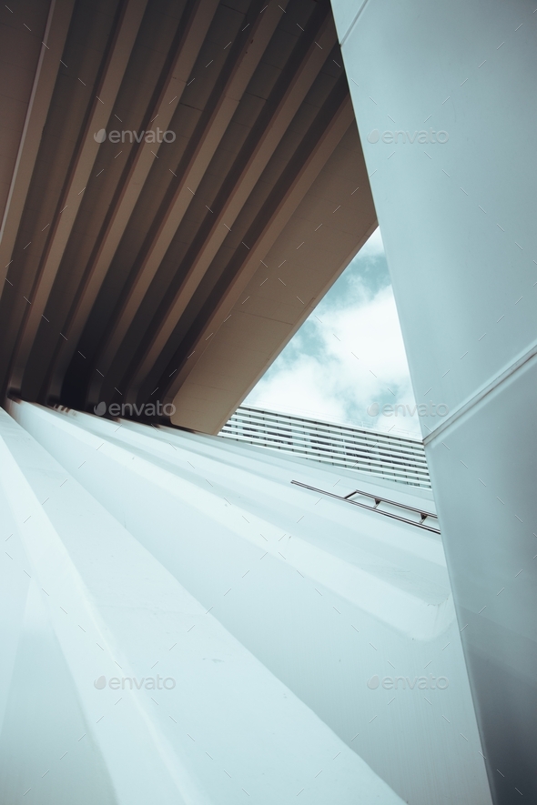 Bright and airy pattern. Modern architecture. Futuristic. Lines. - Stock Photo - Images