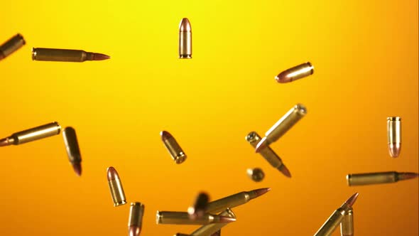 Bullets falling bouncing in ultra slow motion  alt