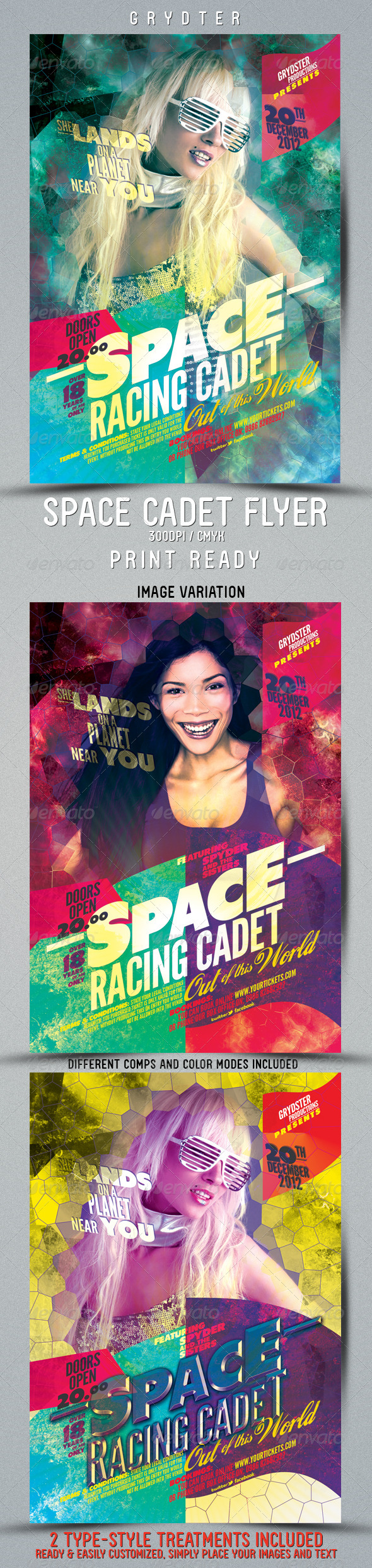 Space Cadet Flyer template - Clubs & Parties Events