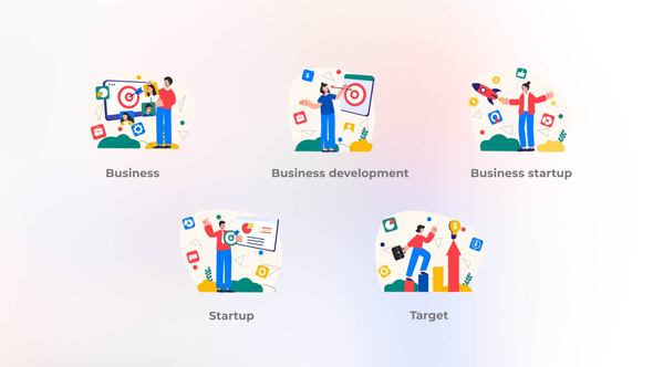 Business startup - Flat concept