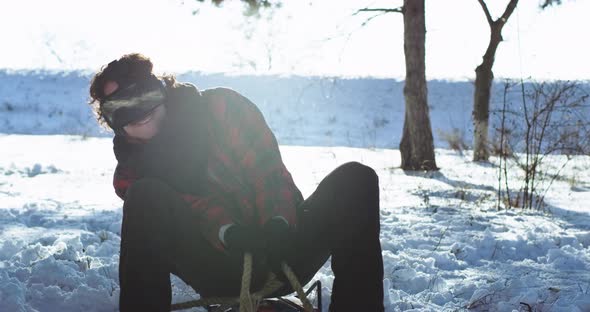 Charismatic Smiling Large Guy Using a Virtual