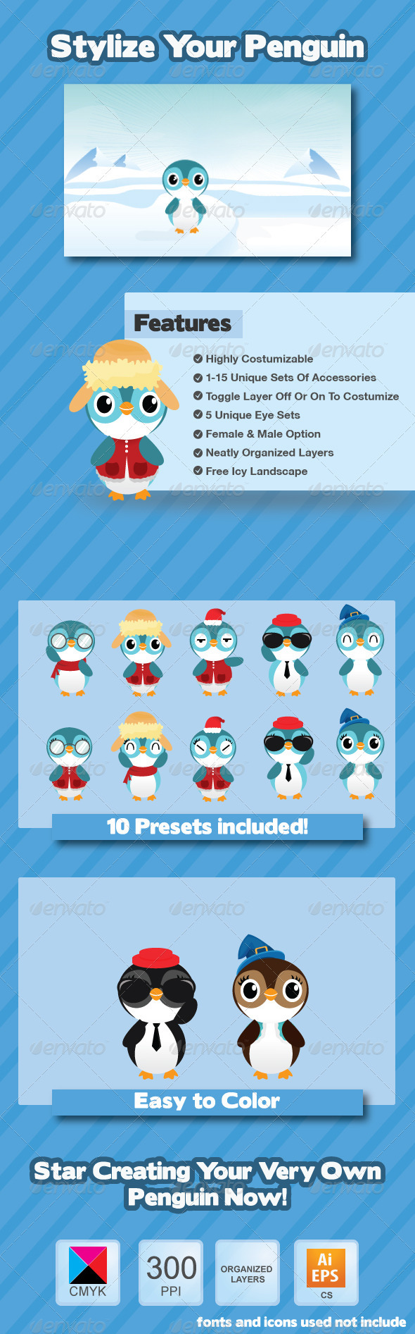 Penguin Creation Kit - Animals Characters