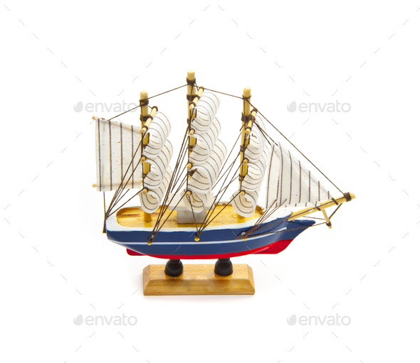 Wooden ship toy model isolated Stock Photo by ozaiachin | PhotoDune