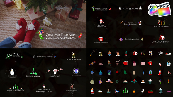Christmas Titles And Cartoon Animations for FCPX