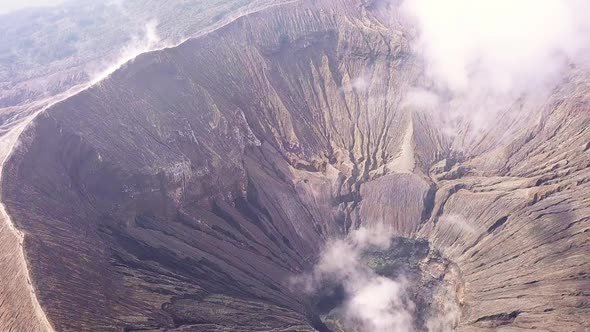 Flying Over an Active Volcano