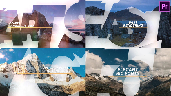Elegant Big Fonts Slideshow Premiere Pro