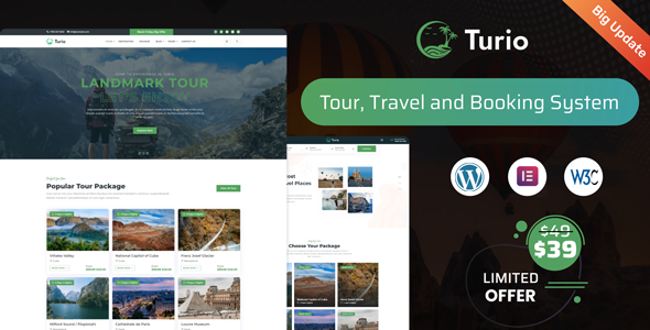 Turio – Tour and Travel WordPress Theme Tourism Agency