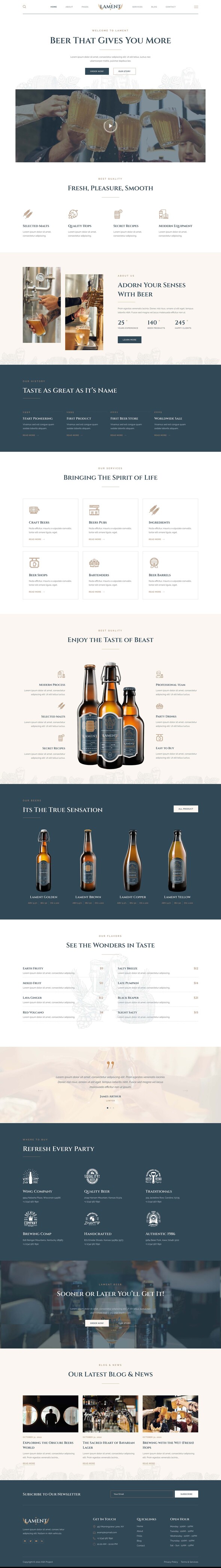 Lament - Craft Beer & Brewery Elementor Template Kit