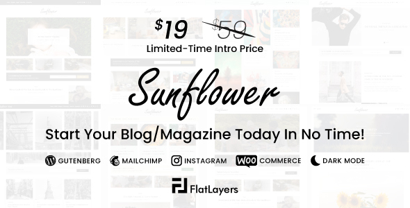 Sunflower - Modern, Lightweight & Multipurpose WordPress Blog Theme