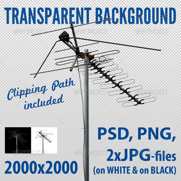 TV-antenna with Clipping Path - Technology Isolated Objects
