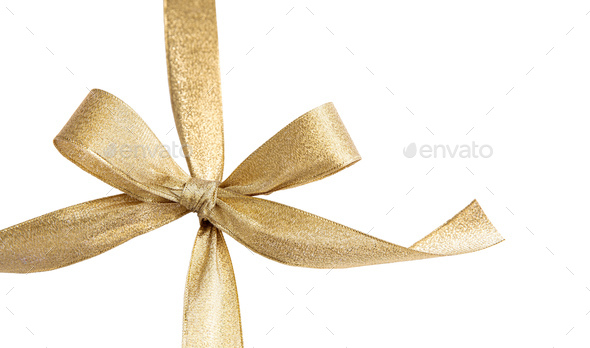 Gold satin ribbon isolated cutout on white background Stock Photo by rawf8