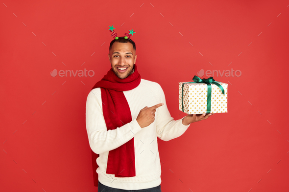 Smiling Man Pointing Hand. Positive Guy Pointing Away Paying Your ...