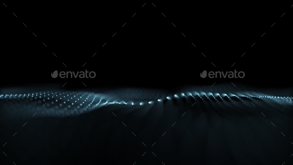 Abstract digital waves with flowing particles - Stock Photo - Images