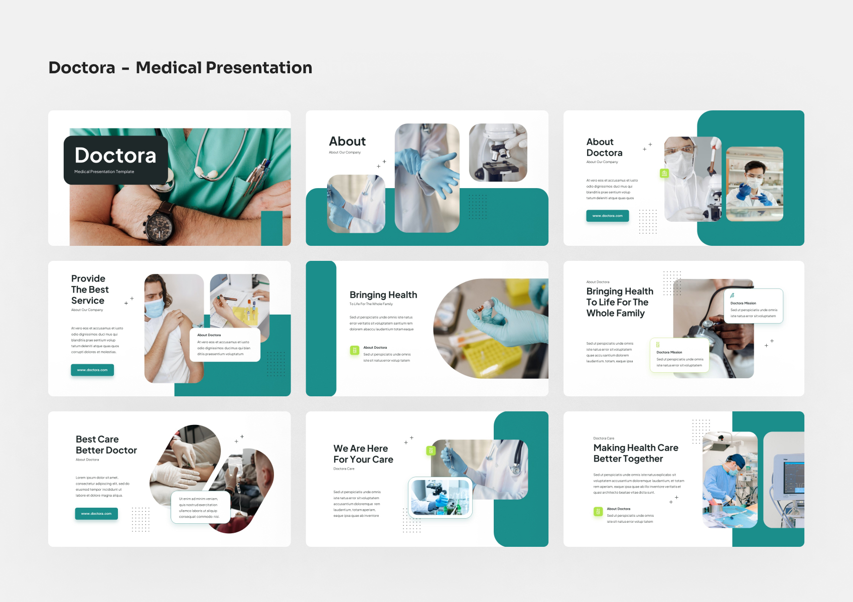 Doctora - Medical Power Point Presentation, Presentation Templates