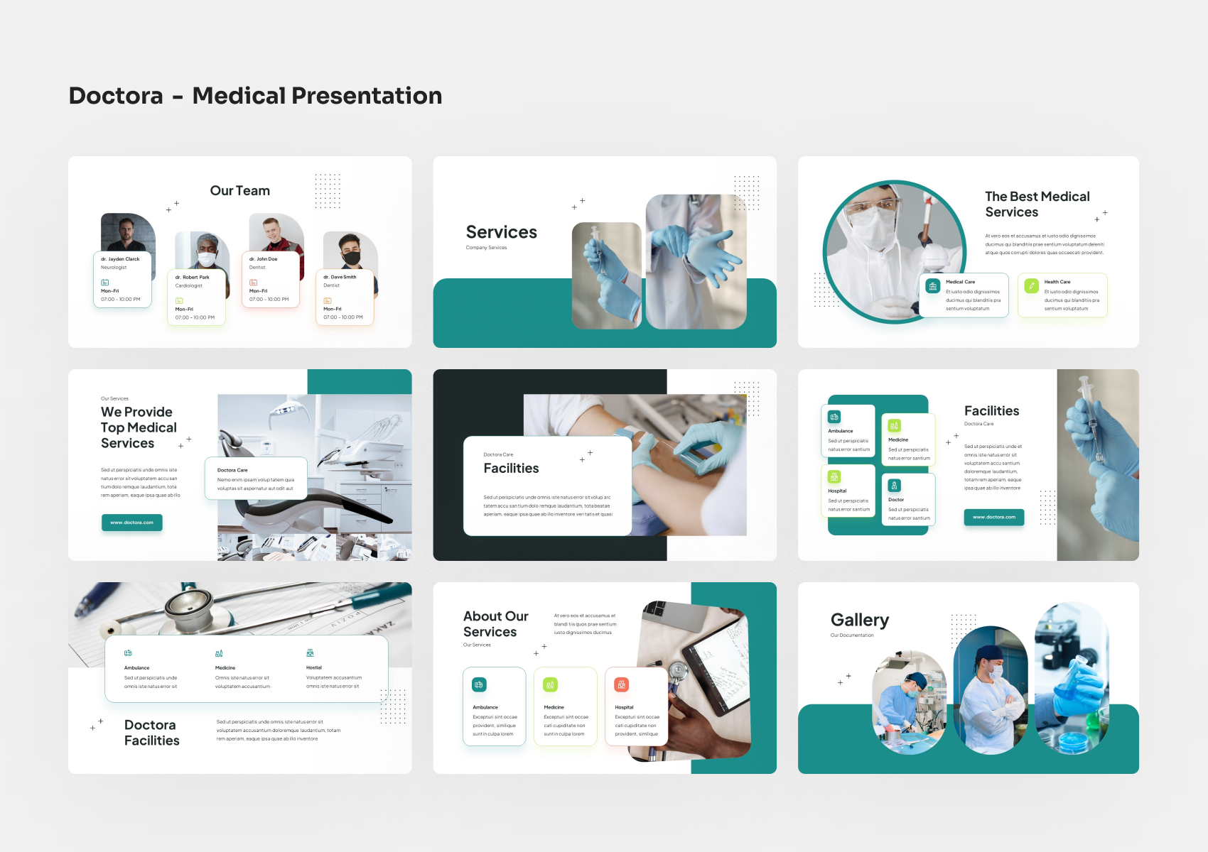 Doctora - Medical Power Point Presentation, Presentation Templates