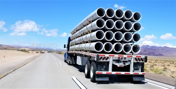 Trucking! Hauling Pipes!  NOMINATED!! - Stock Photo - Images
