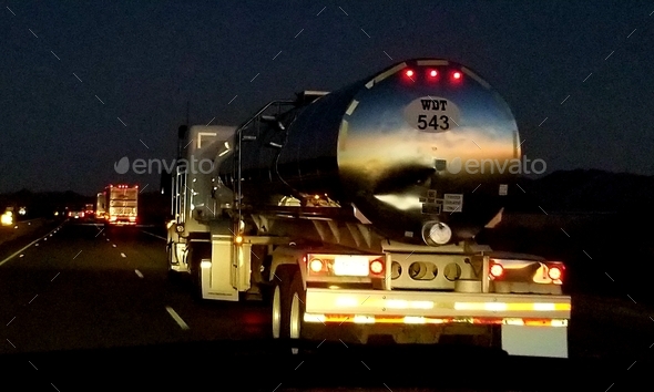 Gas and Oil! Gas Tanker at Night!