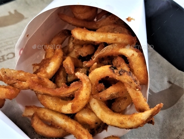Curly Fries! Fast Food! Take out Food! Food to Go!