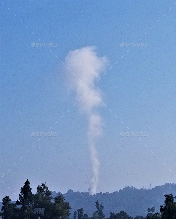 SMOKE! A Smoke Plume Rises High into the Sky Above the Hills!