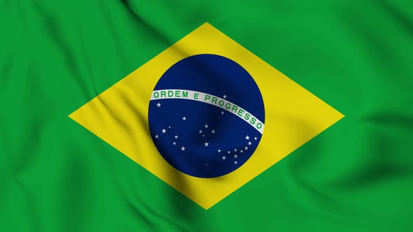 Brazil flag seamless closeup waving animation