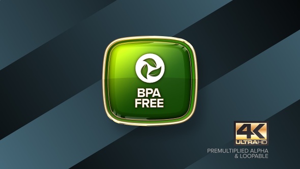 BPA Free Rotating Badge 4K Looping Design Element