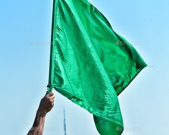 Racing Green Flag “On your mark, get set, go