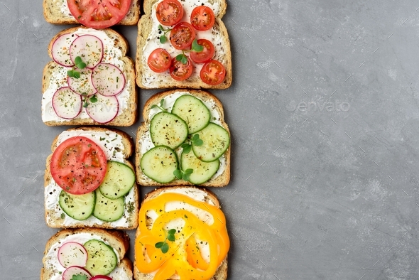 Healthy vegetarian sandwiches - Stock Photo - Images