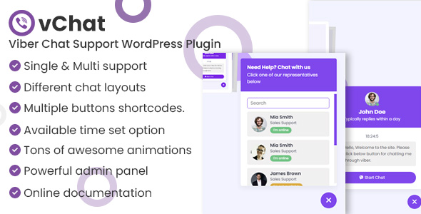 vChat - Viber Chat Support WordPress Plugin
