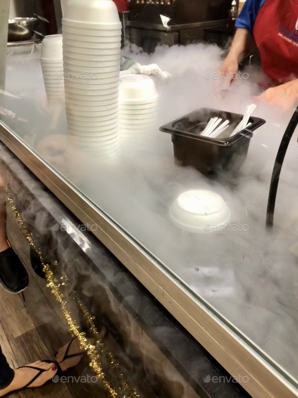 Ice cream made with liquid nitrogen. Stock Photo by marisap7 PhotoDune