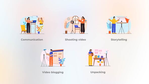 Video blogging - Blue orange concept