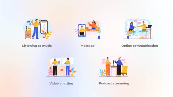Video chatting - Blue orange concept