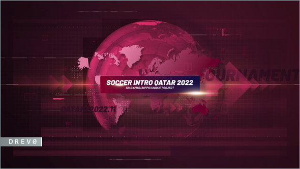 Soccer Intro Qatar 2022/ Action Football/ Sport/ Goal/ Extreme/ 3D Ball/ Field/ World Cup/ Champion