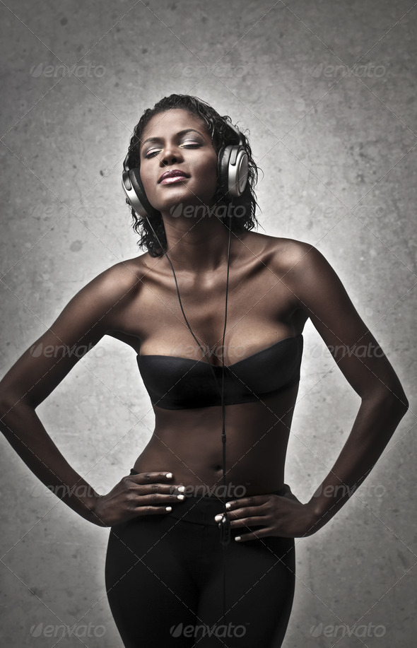 Black Girl Music - Stock Photo - Images