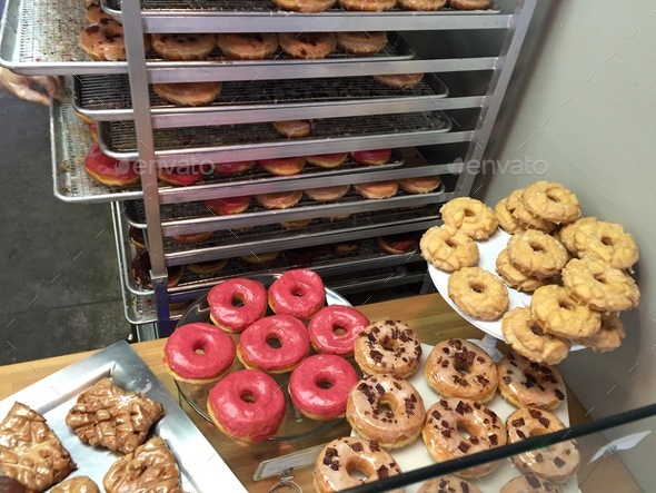 Glazed Gourmet Doughnuts in Charleston SC - Stock Photo - Images