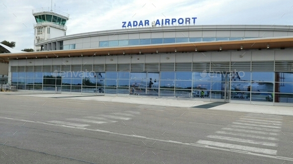 Rear view of external facade at Zadar airport in Croatia Stock Photo by ...