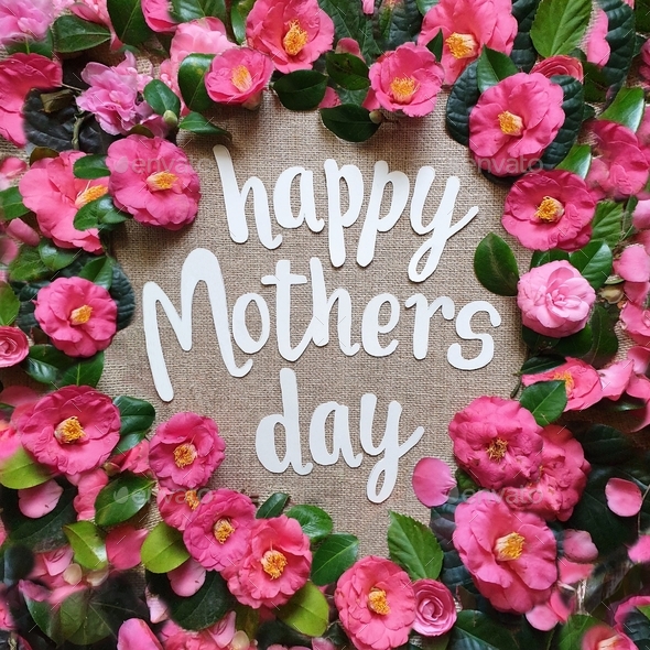 Happy Mothers Day,words made with flowers
