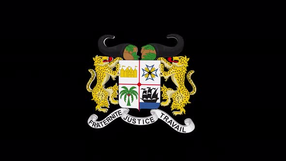 Coat Of Arms Of Benin With Alpha Channel  - 4K alt