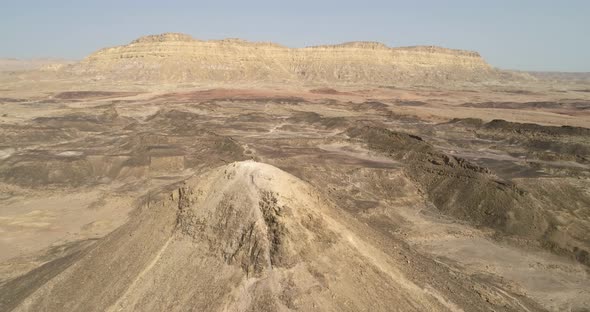 Aerial view of mount Ardon, Ramon crater, Negev, Israel. alt