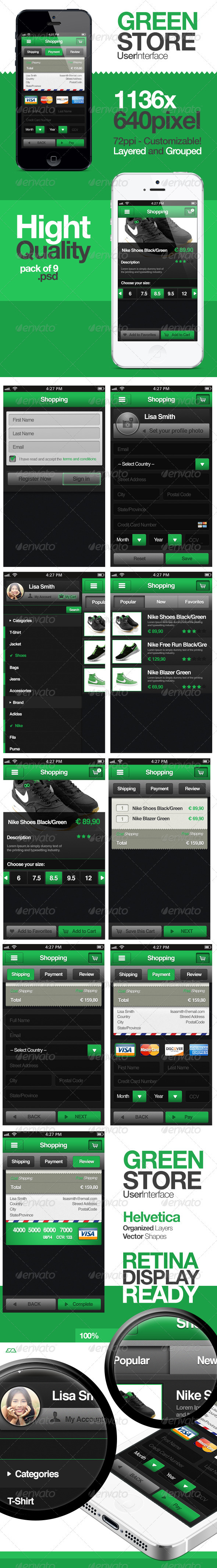 Green Store - Shopping User Interface - User Interfaces Web Elements