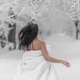 Girl with blanket under snowfall - PhotoDune Item for Sale