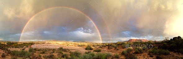 Rainbow in southern Utah - Stock Photo - Images